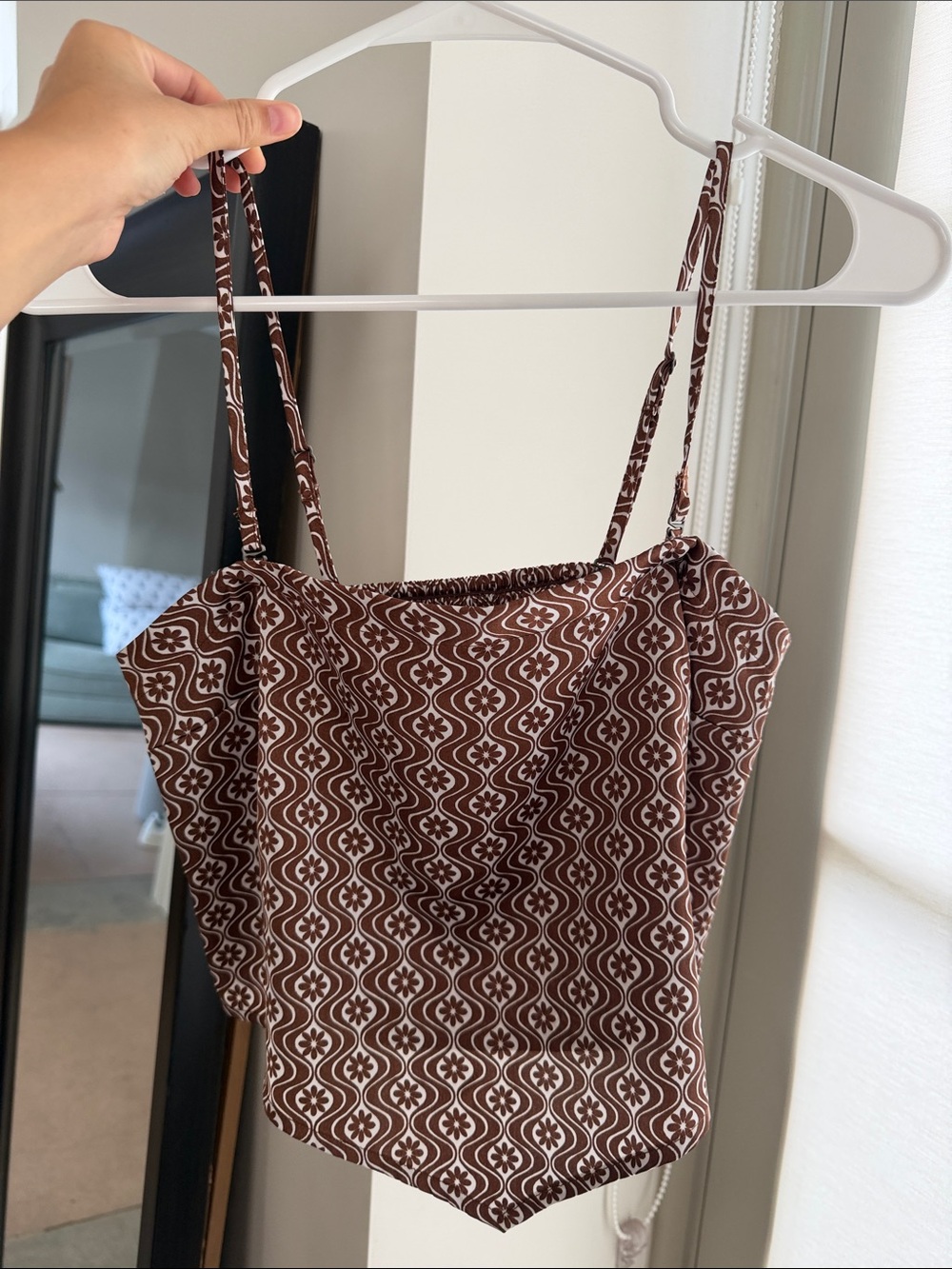 Hollister Brown Printed Spaghetti-Strap Camisole